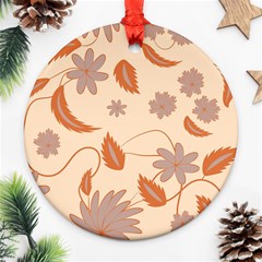 Folk flowers print Floral pattern Ethnic art Ornament (Round)