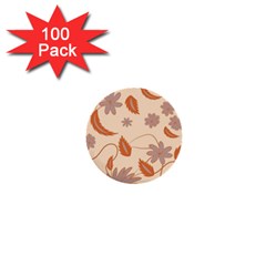 Folk Flowers Print Floral Pattern Ethnic Art 1  Mini Buttons (100 Pack)  by Eskimos