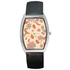 Folk flowers print Floral pattern Ethnic art Barrel Style Metal Watch