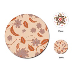 Folk flowers print Floral pattern Ethnic art Playing Cards Single Design (Round)