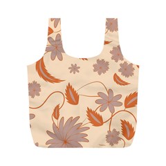 Folk Flowers Print Floral Pattern Ethnic Art Full Print Recycle Bag (m)