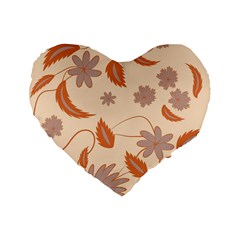 Folk Flowers Print Floral Pattern Ethnic Art Standard 16  Premium Flano Heart Shape Cushions by Eskimos