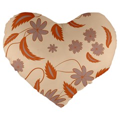 Folk flowers print Floral pattern Ethnic art Large 19  Premium Flano Heart Shape Cushions