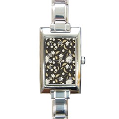 Folk Flowers Print Floral Pattern Ethnic Art Rectangle Italian Charm Watch by Eskimos