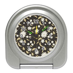 Folk Flowers Print Floral Pattern Ethnic Art Travel Alarm Clock by Eskimos