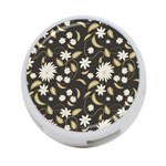 Folk flowers print Floral pattern Ethnic art 4-Port USB Hub (Two Sides) Front