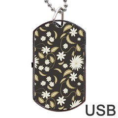 Folk Flowers Print Floral Pattern Ethnic Art Dog Tag Usb Flash (one Side) by Eskimos