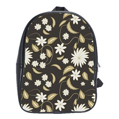 Folk Flowers Print Floral Pattern Ethnic Art School Bag (xl) by Eskimos