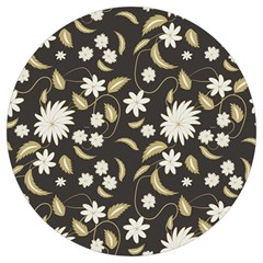 Folk Flowers Print Floral Pattern Ethnic Art Round Trivet by Eskimos