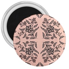 Floral folk damask pattern  3  Magnets