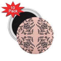 Floral folk damask pattern  2.25  Magnets (10 pack) 