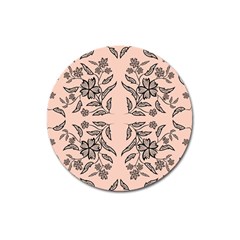 Floral Folk Damask Pattern  Magnet 3  (round) by Eskimos