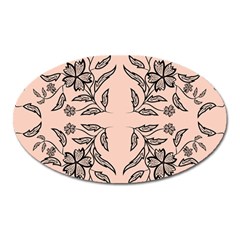 Floral Folk Damask Pattern  Oval Magnet by Eskimos