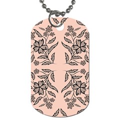 Floral folk damask pattern  Dog Tag (Two Sides)