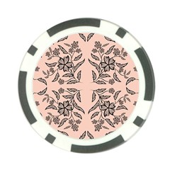 Floral folk damask pattern  Poker Chip Card Guard