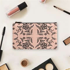 Floral folk damask pattern  Cosmetic Bag (Small)