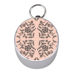 Floral folk damask pattern  Mini Silver Compasses