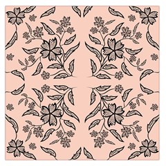 Floral folk damask pattern  Large Satin Scarf (Square)