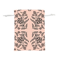 Floral folk damask pattern  Lightweight Drawstring Pouch (M)