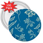 Folk flowers print Floral pattern Ethnic art 3  Buttons (100 pack)  Front