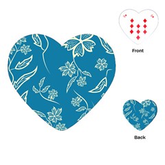 Folk Flowers Print Floral Pattern Ethnic Art Playing Cards Single Design (heart) by Eskimos