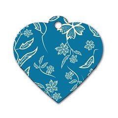 Folk Flowers Print Floral Pattern Ethnic Art Dog Tag Heart (two Sides) by Eskimos