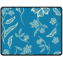 Folk Flowers Print Floral Pattern Ethnic Art Double Sided Fleece Blanket (medium)  by Eskimos