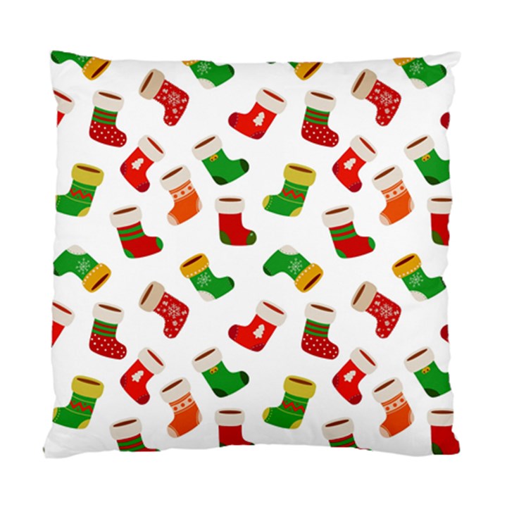 New Year s Multicolored Socks Standard Cushion Case (Two Sides)