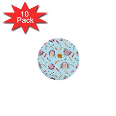 Hedgehogs Artists 1  Mini Buttons (10 Pack)  by SychEva