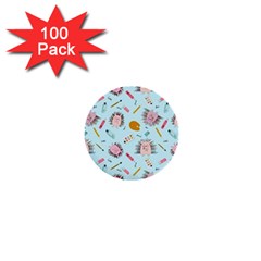 Hedgehogs Artists 1  Mini Buttons (100 Pack)  by SychEva