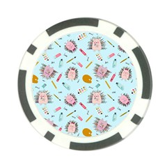 Hedgehogs Artists Poker Chip Card Guard by SychEva