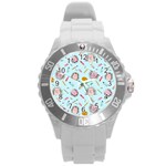 Hedgehogs Artists Round Plastic Sport Watch (L) Front