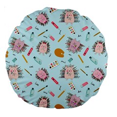 Hedgehogs Artists Large 18  Premium Round Cushions by SychEva