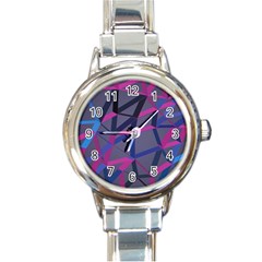 3d Lovely Geo Lines Round Italian Charm Watch by Uniqued