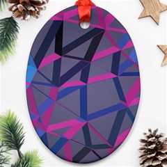 3d Lovely Geo Lines Ornament (oval)