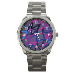 3d Lovely Geo Lines Sport Metal Watch by Uniqued