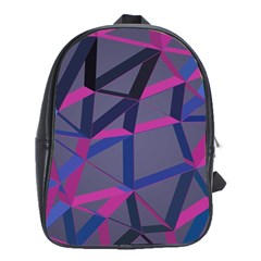 3d Lovely Geo Lines School Bag (xl) by Uniqued