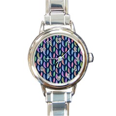 Colorful Feathers Round Italian Charm Watch by SychEva