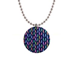 Colorful Feathers 1  Button Necklace by SychEva