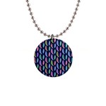 Colorful Feathers 1  Button Necklace Front