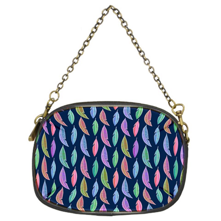 Colorful Feathers Chain Purse (Two Sides)