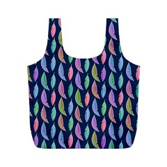 Colorful Feathers Full Print Recycle Bag (m) by SychEva