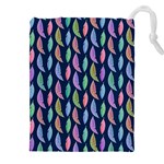 Colorful Feathers Drawstring Pouch (4XL) Front