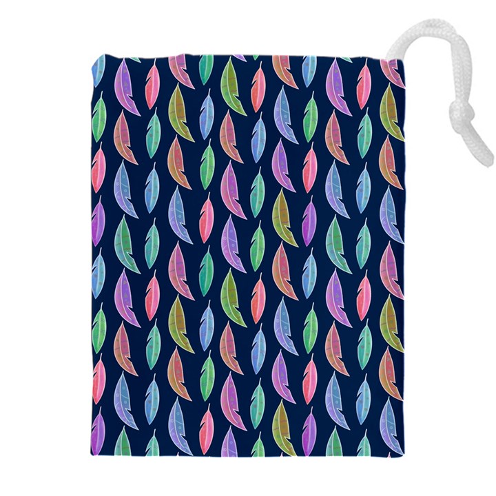 Colorful Feathers Drawstring Pouch (4XL)