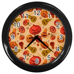 Pumpkin Muzzles Wall Clock (black) by SychEva