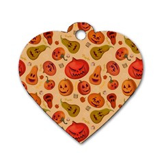 Pumpkin Muzzles Dog Tag Heart (one Side) by SychEva