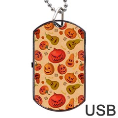 Pumpkin Muzzles Dog Tag Usb Flash (two Sides) by SychEva