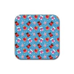 Cute Cats And Bears Rubber Coaster (square) by SychEva