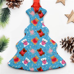 Cute Cats And Bears Christmas Tree Ornament (two Sides) by SychEva