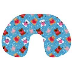 Cute Cats And Bears Travel Neck Pillow by SychEva